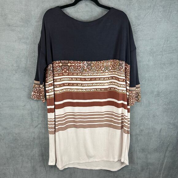 Free People Dress Women Small Cream Floral Steppin Out Tunic Oversize Beach Boho - Picture 8 of 15